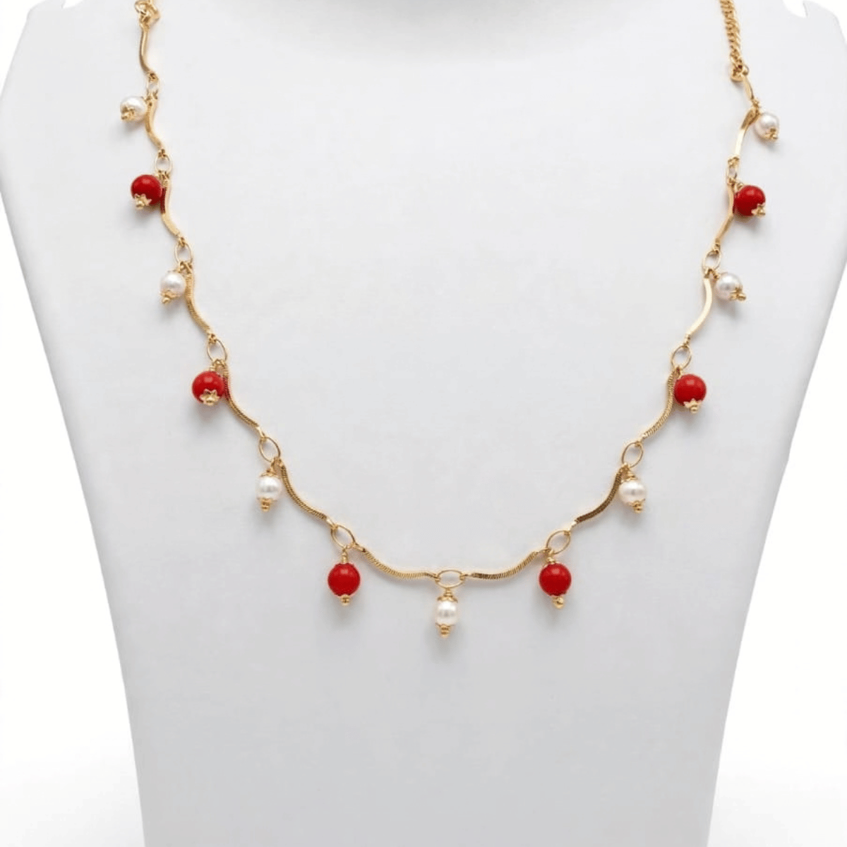 Pearl -coral necklace